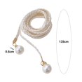 thumbnail image 6 of SmartBy Pearl Waist Chain Elegant Vintage Imitation Leather Slim Belt with Knot for Women for Party Dresses Pants, 6 of 7