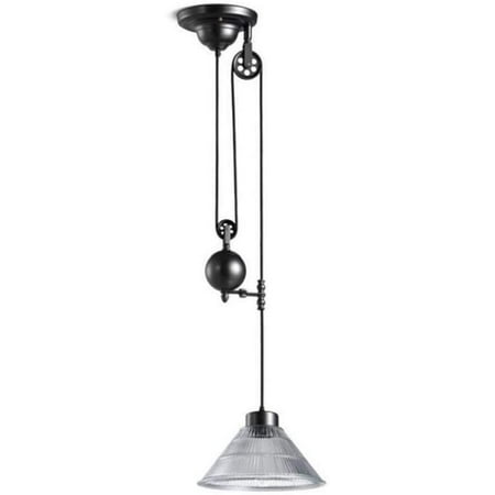 Dyfrio Pulley Pendant 1 Light Industrial Farmhouse Creative Personality Lift Lights Fixture Vintage Ceiling Adjustable Height Matte Black Canada Dyfrio Pulley Pendant 1 Light, Pulley Pendant Light Fixture