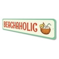 thumbnail image 4 of Beachaholic Novelty Sign, Metal Wall Decor - 4x18 inches, 4 of 4