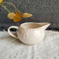 thumbnail image 3 of Vintage Embossed Sauce Pot Gravy Boat Ceramic Pointed Spout Milk Pitcher With Handle, 3 of 6