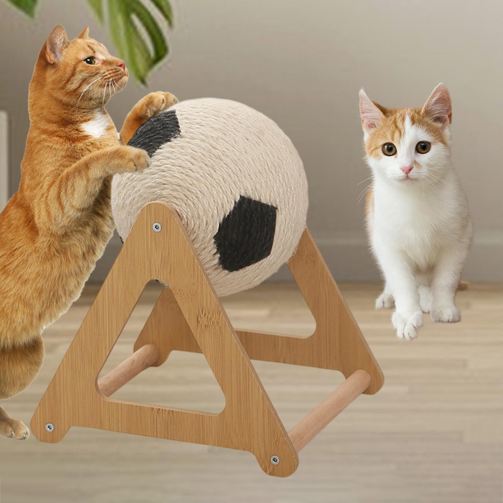 1 Piece Football Design Cat Scratcher Toy Sisal Ball for Indoor Cats Kittens Play Exercise