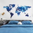 thumbnail image 4 of Calcomanías de pared con mapa del mundo azul, pegatinas de pared para dormitorio, sala de estar, TV, puerta, murales decorativos (mapa del mundo), 4 of 5