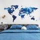 thumbnail image 4 of Calcomanías de pared con mapa del mundo azul, pegatinas de pared para dormitorio, sala de estar, TV, puerta, murales decorativos (mapa del mundo), 4 of 5