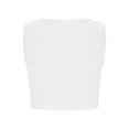 thumbnail image 4 of HCNTES Girls Tank Tops Kids Athletic Tank Ribbed Knit High Neck Crop Tops for Gym Yoga(5-6 Years,White), 4 of 6
