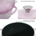 thumbnail image 4 of Flavehc Dutch Oven Pot with Lid 1.8 qt Cast Iron Dutch Oven for Bread Baking Pink Enameled Cast Iron Rice Pot with Handels, 4 of 8