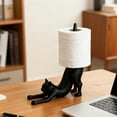 thumbnail image 3 of Shoreew Cat Toilet Paper Holder Desktop Fun Roll Paper Holder Black Leopard Cat Toilet Roll Dispenser for Bathroom Decoration Storage, 3 of 7