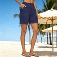thumbnail image 5 of Bermuda Linen Shorts for Women High Waisted Casual Yoga Shorts Loose Summer Shorts with Pockets, XL, 5 of 5