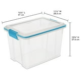 Sterilite, Small Storage Bin, 20 Quart Clear Weather-Resistant Plastic ...