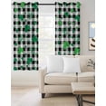 thumbnail image 2 of St. Patrick's Day Blackout Curtains for Bedroom Living Room Darkening Curtains 63 Inches Long Spring Green Shamrock Checkered Buffalo Window Curtain 2 Panels Set Window Treatment Drapes 42"x63", 2 of 9
