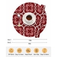 thumbnail image 6 of 13 Inch Round Placemats Set of 4, Red Boho Non Slip Heat Insulation PP Table Mats, Vintage Country Ethnic Abstract Flowers Art Washable Place Mats for Kitchen Dining Party Table Decor, 6 of 7