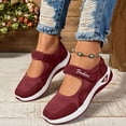 thumbnail image 2 of fvwitlyh Wide Width Mary Jane Shoes Women's Casual Walking Runing Sneakers Flat Shoes Outdoor Walking Women's Velcro Casual Single Shoes, 2 of 6