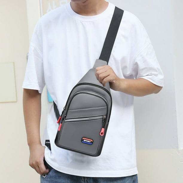 ¡Compra y Ahorra!, Bolso de pecho de nailon impermeable para hombre - Elegante paquete frontal - Bolso bandolera multicapa de gran capacidad Akmoler