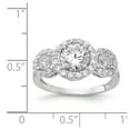 thumbnail image 2 of Sterling Silver Cubic Zirconia 3-stone Ring - Size 7 - Measures 10.65mm Wide, 2 of 2