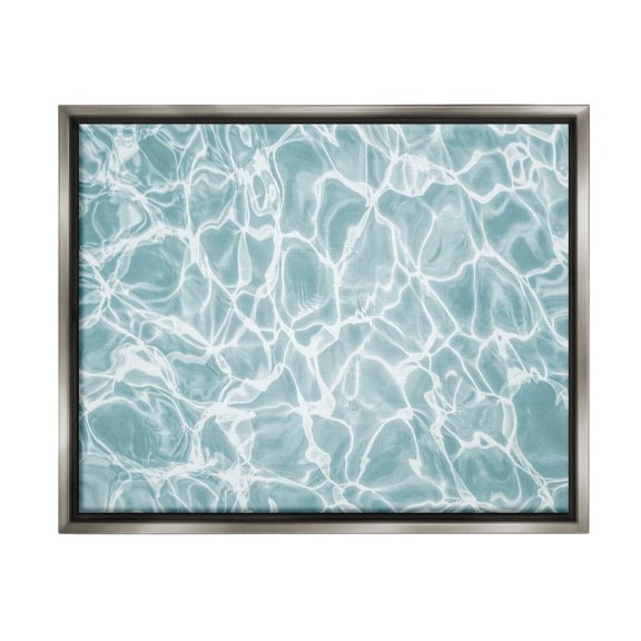 Stupell Industries Summer Water Ripples Landscape Painting Gray Floater Framed Canvas Art Print Wall Art, 21 x 17