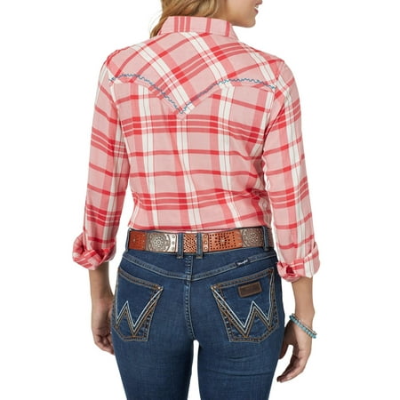 Wrangler - Wrangler Women's Retro Western Snap Shirt - Walmart.com ...