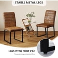 thumbnail image 7 of StnTalk Dining Chairs Set of 2, Brown Faux Leather Kitchen Chairs with Thick Padded Seat, Armless Side Chairs with Metal Legs for Apartment & Small Dining Spaces, 7 of 7
