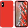 thumbnail image 1 of DEBGFS PEACNNG-Case for iphone X 5.8 inch Liquid Silicone Gel Rubber Phone Case,Full Body Slim Soft Microfiber Lining Cushion Shockproof Protective Case Compatible with Phone X,Red, 1 of 5
