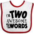 thumbnail image 3 of Inktastic I'm Two Awesome for Words 2nd Birthday Boys or Girls Baby Bib, 3 of 4