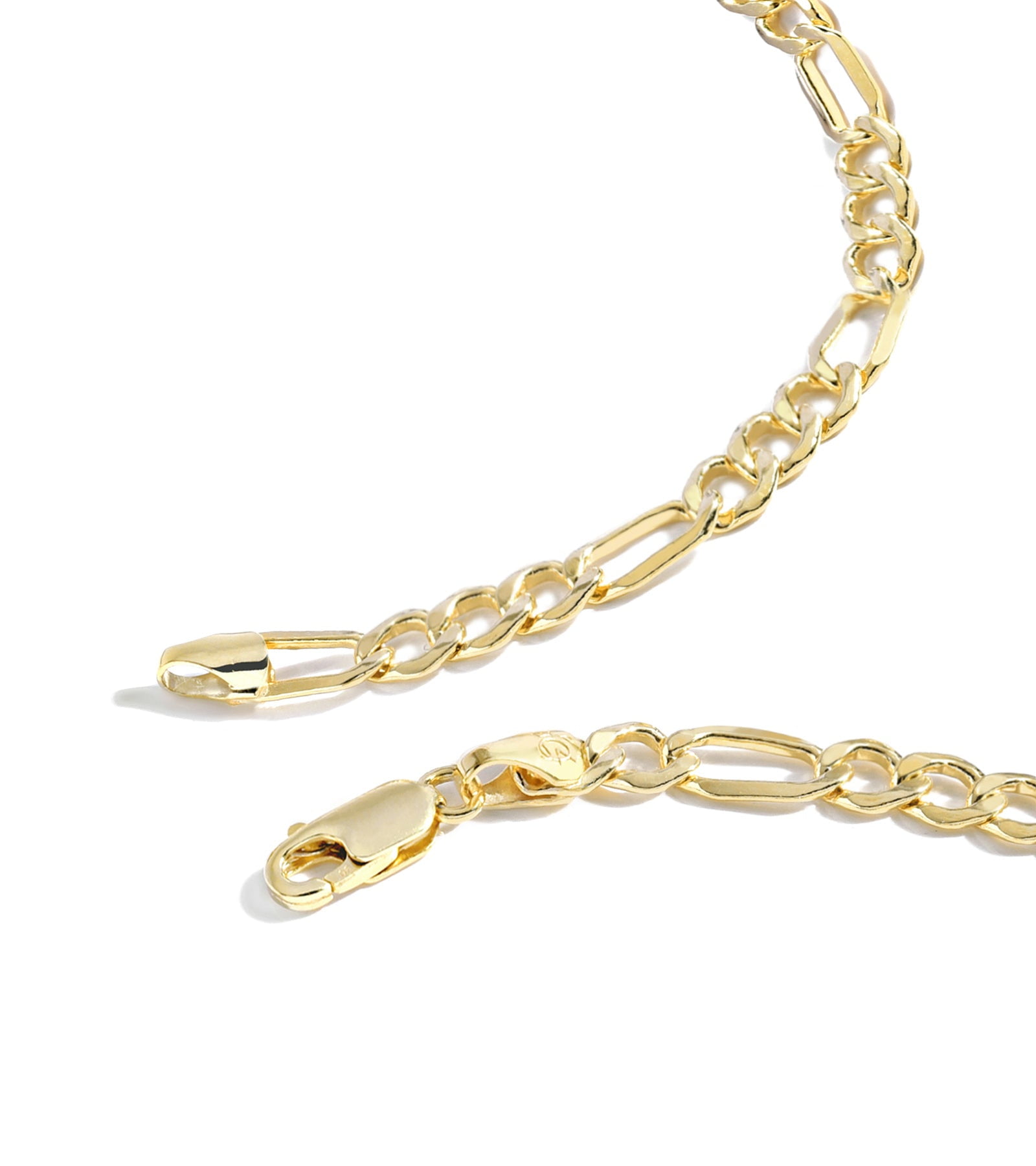 Jewelry Atelier Solid 14K Yellow Gold Filled Figaro Chain Necklace  Versatile & Durable Designs for Both Men and Women  (图4)