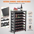 thumbnail image 3 of 42 Bottle Modular Wine Rack 7 Tier Solid Bamboo Wood Storage with Table Top Freestanding Floor Holder Display Shelf Wobble Free for Kitchen Bar Cellar, 3 of 9