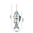 thumbnail image 3 of Mgaxud Vintage Blue Wooden Fish Wall Decor - Nautical Art for Home, Bathroom, and Bedroom, 3 of 7