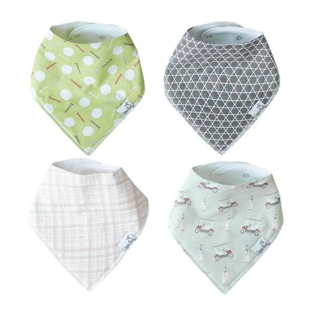 Baberos para bebés de algodón suave, ajustables, con forma de perla de cobre, paquete de 4