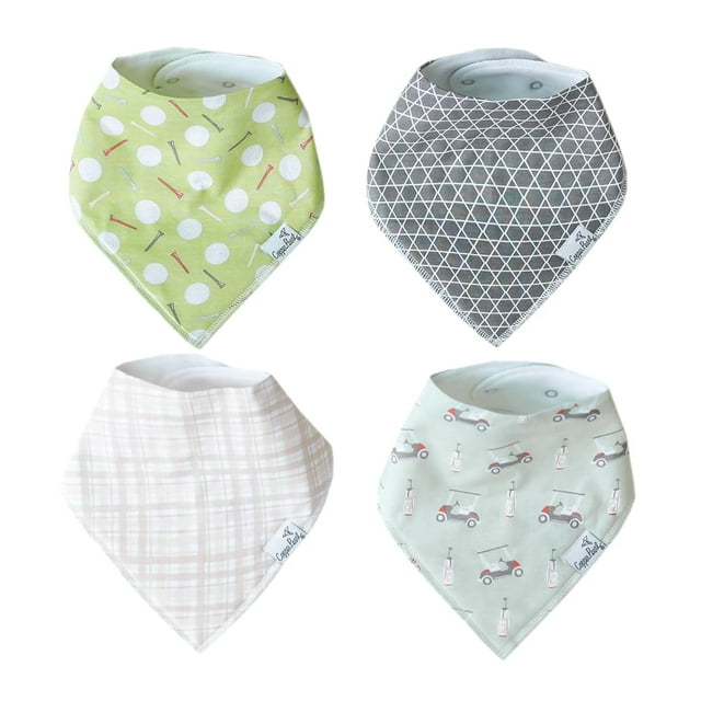Baberos para bebés de algodón suave, ajustables, con forma de perla de cobre, paquete de 4