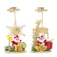 thumbnail image 1 of 2 candelabros navideños con forma de copo de nieve, alce y estrella de cinco puntas, para decoración de fiestas (copo de nieve y alce)., 1 of 7