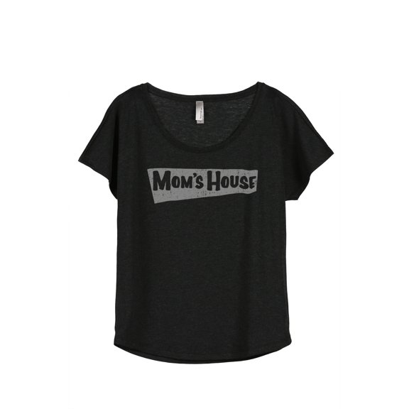 Thread Tank Mom's House (Full House) Women's Fashion Relaxed Slouchy Dolman T-Shirt Tee Heather Black Small