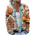 thumbnail image 2 of LOVZFMLL Cardigan pour Femmes Décontracté Imprimé de Noël Cardigan Tricoté Veste à Boutons, 2 of 5