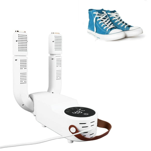 Boot Warmer, Electric Shoe Dryer with Timer, Foldable Portable Boot Deodorizer, Silent Boot Dryer for Work Boots, Winter Shoes, Gloves, and More, ABS Material, White
