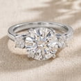 thumbnail image 3 of Rosec Jewels Lab Created Diamond Engagement Ring 4 Carat - IGI Certified (E-VS1 Quality) - Diamond 3 Stone Ring for Women, 10K White Gold, US 5.50, 3 of 8