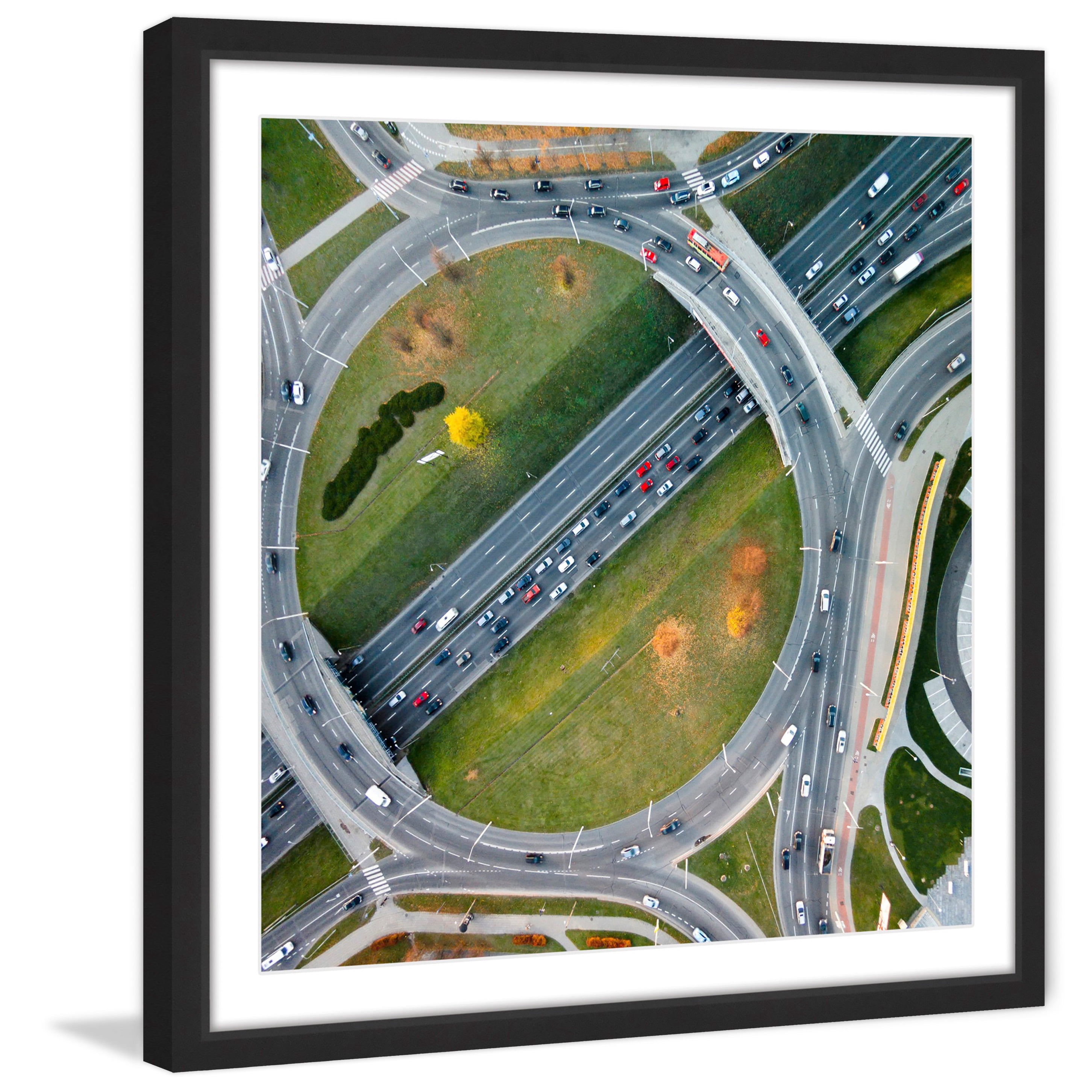 Marmont Hill "Traffic Circles" by Karolis Janulis Framed Painting Print