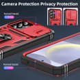 thumbnail image 5 of Design for Samsung Galaxy S24 Plus Phone Case with Camera Lens Ring Holder Kickstand Heavy Duty Rugged Shockproof Military Grade Bumper Protective Cover for Women Men Girls 6.7 inch Red, 5 of 14