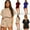 Khaki, variant on Women's Short Sleeve Rompers, One Piece Summer Shorts Jumpsuits Belted Elastic Waist Keyhole Back Fashion Overalls with Pockets New Black S