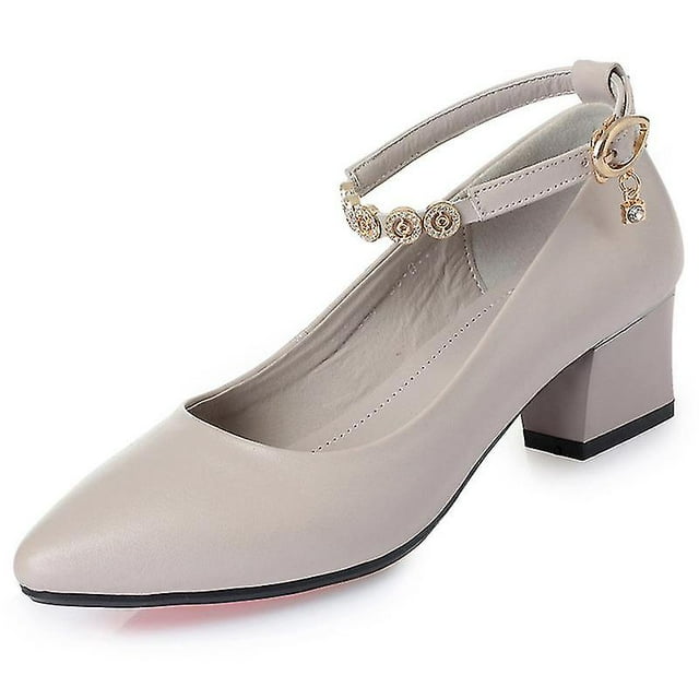 Chaussure de Mariée Légère pour Femmes à Talon Bloc, Talon Épais, Mode, Bride à la Cheville