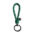 thumbnail image 2 of Leather Braided Woven Rope Keychain Lovely DIY Bag Hanging Pendant Exquisite Key Chain Car Keyring Holder Metal Jewelry for Men Bicolor Green, 2 of 9