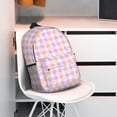 thumbnail image 2 of Goofa Heart Buffalo Plaid Pattern Lightweight Student Backpack for School, Water-Resistant, Adjustable Straps, Fits 15" Laptop, Multiple Pockets for Books, Accessories, 2 of 3