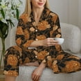 thumbnail image 6 of Disketp Halloween4 Pajamas Set Long Sleeve Sleepwear Womens Button Down Nightwear Pj Sets-{designName}-X-Large, 6 of 7