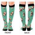 thumbnail image 4 of FORMRS Womens Knee High Socks Casual Long Thick Travel Daily Wear, 2 Pairs, Green American Footballs, 4 of 6