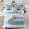 thumbnail image 3 of SahSahCasa King Size Quilt Set - 100% Cotton Farmhouse Floral King Quilt Set, Lightweight Quilted Bedspread Reversible Comforter, Blue Grey Quilt Bedding Set All Season, 3 Pieces, 3 of 7