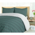 thumbnail image 5 of Ambesonne Ethnic Duvet Cover Set, Folk Bohemian Damask Motif, 2-Calking, Dark Turquoise and Dark Brown, 5 of 7