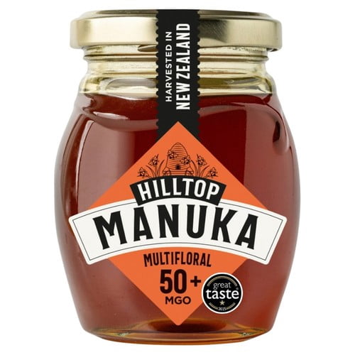 Hilltop Honey Manuka MGO50+ Honey 225g, British Import (Pack of 2)