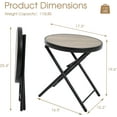 thumbnail image 2 of VibrantEcho Outdoor Side Tables - Folding Patio End Table with Tempered Glass Tabletop, Portable Bistro Coffee for Porch Yard, Balcony, Garden, Deck, Poolside, Wood, 2 of 14