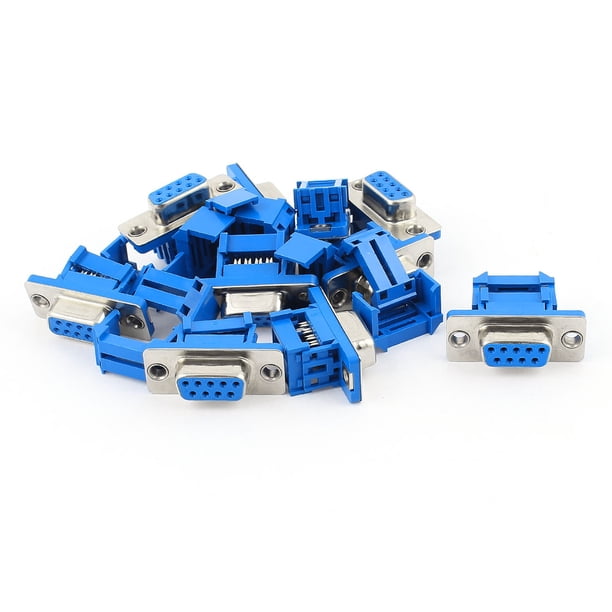 Conector adaptador IDC de 9 pines hembra D-SUB DB9 de 10 piezas para cable de cinta plana