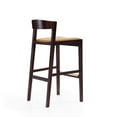 thumbnail image 4 of Manhattan Comfort Klismos 30.5" Faux Leather Barstool in Camel/Walnut, 4 of 5