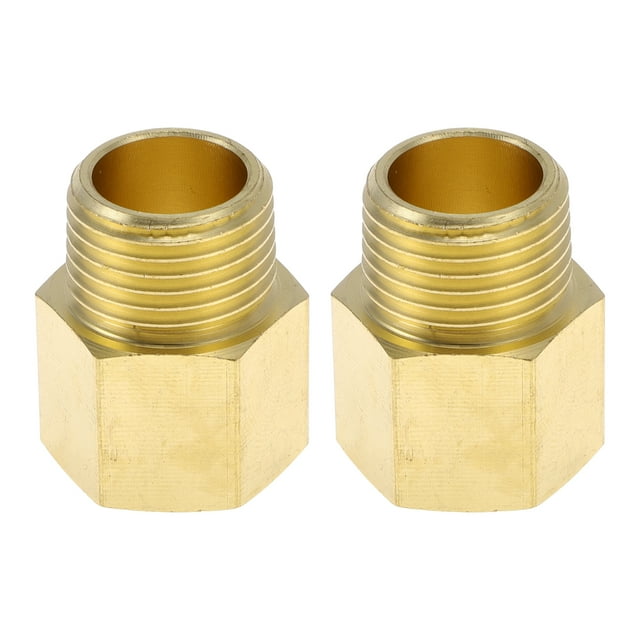 Accesorios de tubería de latón Unique Bargains 1/2"NPT Unión hembra x macho 2 Pcs