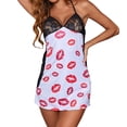 thumbnail image 3 of Summer Sales Under $5 CNJKEHIUV Ladies Lace Hollow Print Pattern Suspender Nightdress Pajamas L, 3 of 8