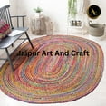 thumbnail image 2 of Jaipur Art And Craft Home Décor Eco Friendly Oval Handmade Jute Area Rug Braided Reversible Carpet Rug Size - (4x6 Sq Feet), (48x72 Inches), (120x180 CM), 2 of 5
