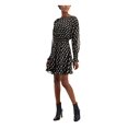 thumbnail image 4 of I.N.C Womens Ruffled Paisley Mini Blouson Dress, Black, X-Large, 4 of 5